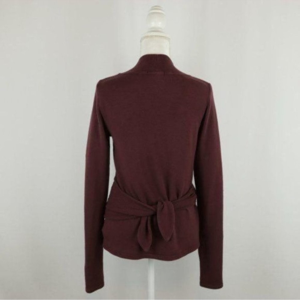 Athleta Poise Dance Wrap Women's XS Burgundy Long Sleeve Wrap Sweater